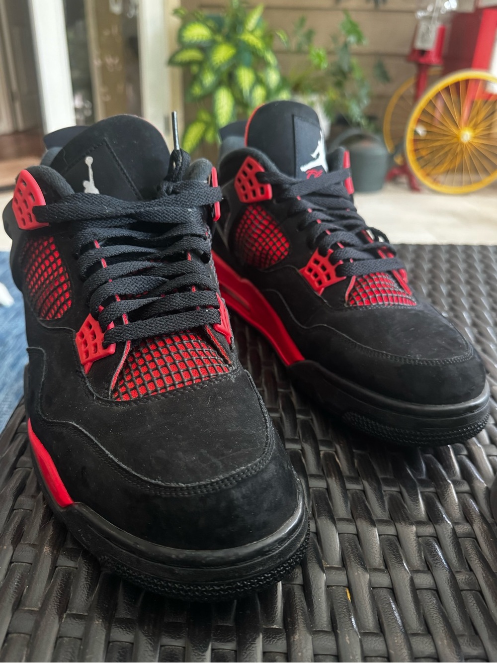 Jordan 4 Retro Men’s Sneakers — Black/Red Size 12- Used- Very good condition